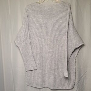Confess Oversized Sweater Womens XL Grey Ribbed Dolman Sleeve Boat Neck Pullover